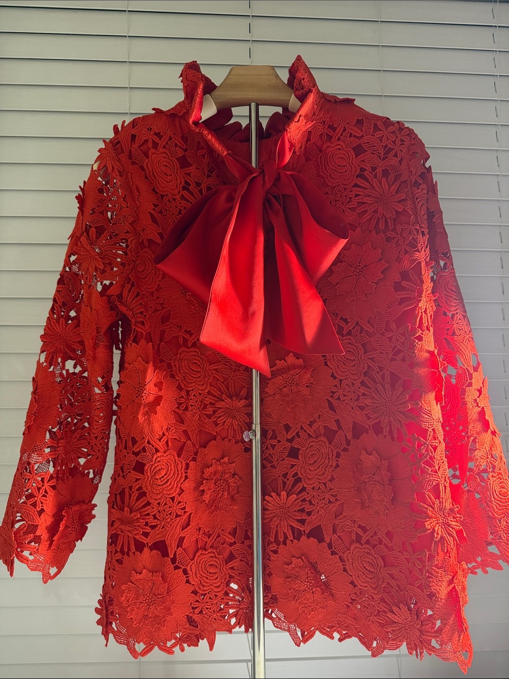 Tuckernuck Red Floral Crochet Lace Blouse - Picture 2 of 4